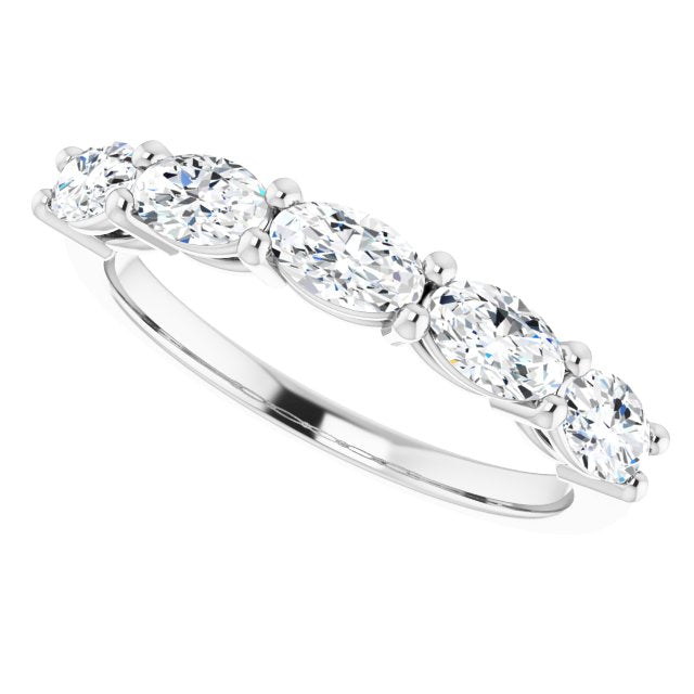 1.05 ct. Oval Cut Diamond Wedding Band East West Set Anniversary Ring-VIRABYANI